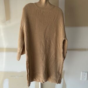 OAK + FORT Tan Cowl Neck Sweater